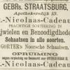 Advertentie 1894 schaatsenverkoper Gebr. Straatsburg, Leiden