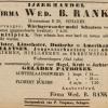 Advertentie 1901 schaatsenverkoper wed.B.Ranke, Schagen