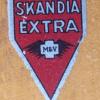 Etiket SKANDIA EXTRA met M&V schaatsenmaker Müller&Vetter, Ronsdorf (Wuppertal, Duitsland)