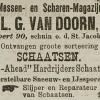 Advertentie 1899 schaatsenverkoper L.G.van Doorn, Rotterdam