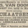 Advertentie 1887 schaatsenverkoper L.G.van Doorn, Rotterdam