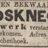 Advertentie schaatsenmaker G. Kleijn, Bergschenhoek
