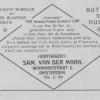 Advertentie 1916 rijwielhandelaar etc. S. van der Mark