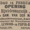 Advertentie 1903 schaatsenverkoper Magazijn Sport, Amsterdam