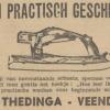 Advertentie 1938 schaatsenmaker J.S. Thedinga, Veendam