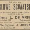 Advertentie 1933 schaatsenmaker Luurtze de Vries, Leeuwarden