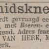Advertentie 1881 smid W. van Herk, Lekkerkerk