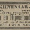 Advertentie 1898 schaatsenverkoper G.P. Kievenaar, Den Haag