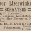 Advertentie 1896 schaatsenmaker F.C.Schulte&Zonen, Ronsdorf/Remscheid (Duitsland)