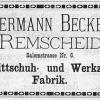Advertentie 1884 schaatsenmaker Hermann Becker, Remscheid (Duitsland)