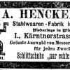 Advertentie 1898 schaatsenmaker J.A. Henckels, Solingen (Duitsland)