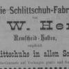 Advertentie 1884 schaatsenmaker F.W. Hens, Hasten/Remscheid (Duitsland)
