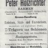 1899 advertentie in adresboek Barmen schaatsenmaker P.Holzrichter, Barmen en Radevormwald (Duitsland)