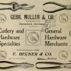 Advertentie 1898 E. Becker&Co Montreal (Canada) en Gebr. Müller&Co Remscheid (Duitsland)
