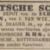 Advertentie 1848 schaatsenmaker J. van Wijk, Linschoten