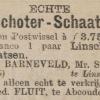 Advertentie 1887 schaatsenmaker A. Barneveld, Linschoten