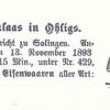 Aanvraag patent 1893 op beeldmerk Ooijevaar door R. Klaas, Ohligs (Duitsland)