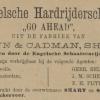 Nederlandse advertentie 1888 schaatsen Colquhoun&Cadman, Sheffield (Engeland)