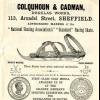 Advertentie 1889 schaatsenmaker Colquhoun&Cadman, Sheffield (Engeland)