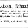 Advertentie van H. van der Weij in De Oostergo 14 december 1889