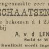 Advertentie 1887 schaatsenmaker A. van der Lende, Wolvega