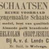 Advertentie 1888 schaatsenmaker A. van der Lende, Wolvega