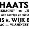 Advertentie 1936 schaatsenverkoper Frans van Wijk&Zonen, Den Haag