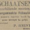Advertentie 1894 schaatsenmaker P. Heintz, Oldemarkt