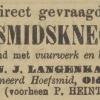 Advertentie 1902 smid N.J. Langenkamp, Oldemarkt