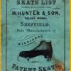 Kaft catalogus ca.1868 schaatsenmaker M. Hunter$Son, Sheffield (Engeland)