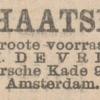 Advertentie 1899 schaatsenverkoper J.M. de Vries, Amsterdam