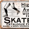 Metalen reclame bordje 1898 schaatsenmaker Barney&Berry, Springfield (USA)