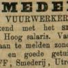 Advertentie 1895 schaatsenmaker B. v.d. Hoff, Utrecht