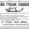 Advertentie 1903 schaatsenmaker J.van der Stel, Grand Rapids (Michigan USA)
