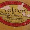 Etiket Buddy Snow Skate van de American Manufacturing Concern, Buffalo (New York, USA)