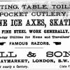 Advertentie 1898 schaatsenmaker Hill&Son, London (Engeland)