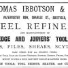 Advertentie 1879 schaatsenmaker Thomas Ibbotson&Co, Sheffield (Engeland)