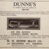 Advertentie ca.1930 schaatsenmaker W.H. Dunne, Toronto (Ontario Canada)