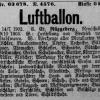 Registratie 1903 merkteken LUCHTBALLON schaatsenmaker C.E. Rüggeberg, Remscheid (Duitsland)