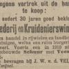 Advertentie 1915 schaatsenmaker J.W. van der Velde, Twijzel