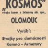 Advertentie 1939 schaatsenfabriek KOSMOS, Olomouc (Tsjechië)
