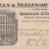 Kaart 1899 hardwarebedrijf Wells & Nellegar, Chicago (Illinois USA)