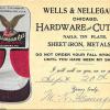 Kaart 1894 hardwarebedrijf Wells & Nellegar, Chicago (Illinois USA)