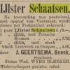 Advertentie 1897 schaatsenverkoper Fa.J.Geertsema, Sneek
