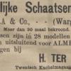 Advertentie 1909 schaatsenmaker H.ter Brugge, Almelo