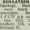 Advertentie 1941 schaatsenverkoper J.J.van Gils, Rotterdam