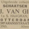 Advertentie 1923 schaatsenverkoper J.J.van Gils, Rotterdam