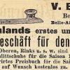 Advertentie 1891 schaatsenverkoper V.Birkholz, Berlijn (Duitsland)