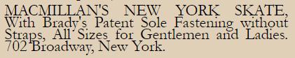 Advertentie 1864 schaatsenmaker A. Macmillan, New York (USA)
