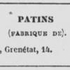 Advertentie 1851 schaatsenmaker Fayolle, Parijs (Frankrijk)